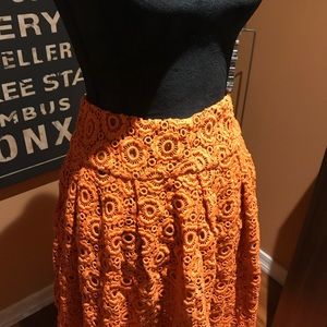 Moulinette Soeurs Skirts - Orange embroidered looking skirt. Moulinette Soeurs Skirts - Orange embroidered looking skirt.